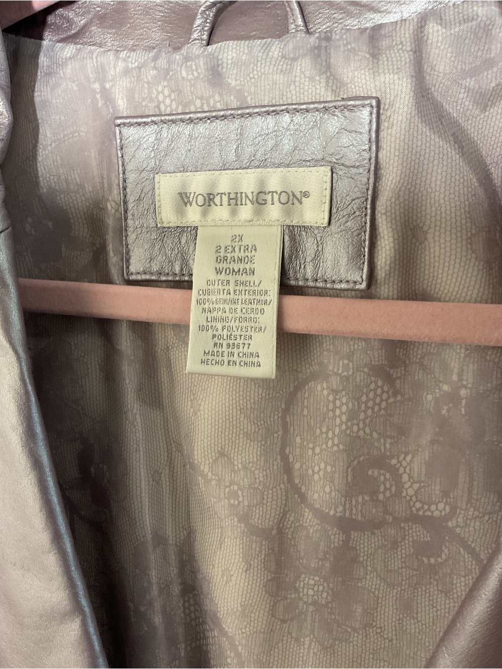 Worthington Genuine Leather Orchid Blazer Jacket Women’s Plus 2X - Picture 6 of 7